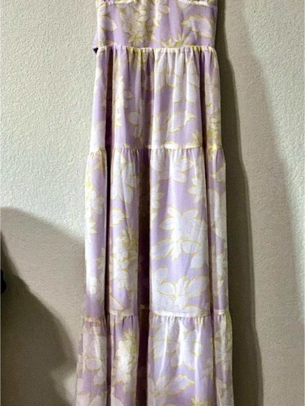 WAYF Floral Maxi Dress in Purple & Yellow